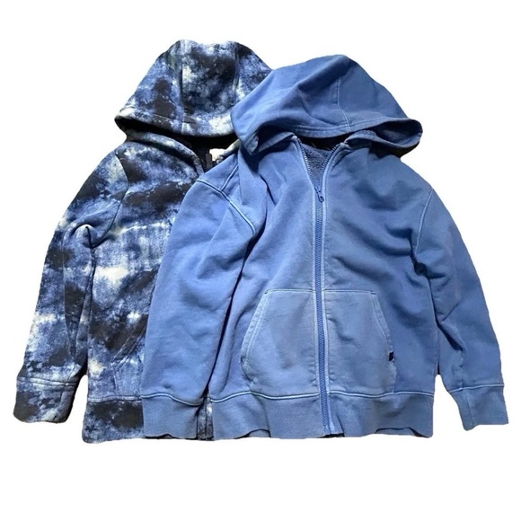 wonder nation Other - Boys Full Zip Hoodies Blue Tie Dye Sherpa Lined Blue Fleece Size Medium (8)